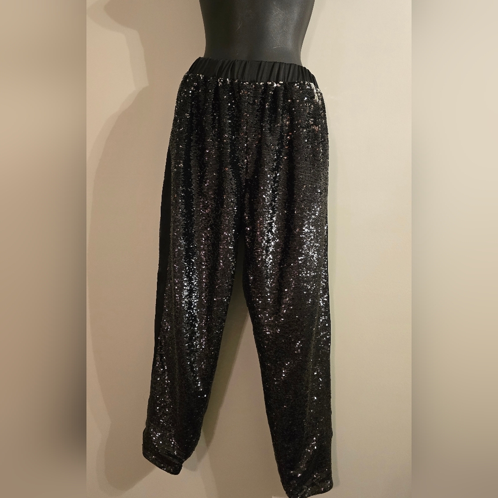Topshop Sequins Tuxedo Elegant Pants Size 10